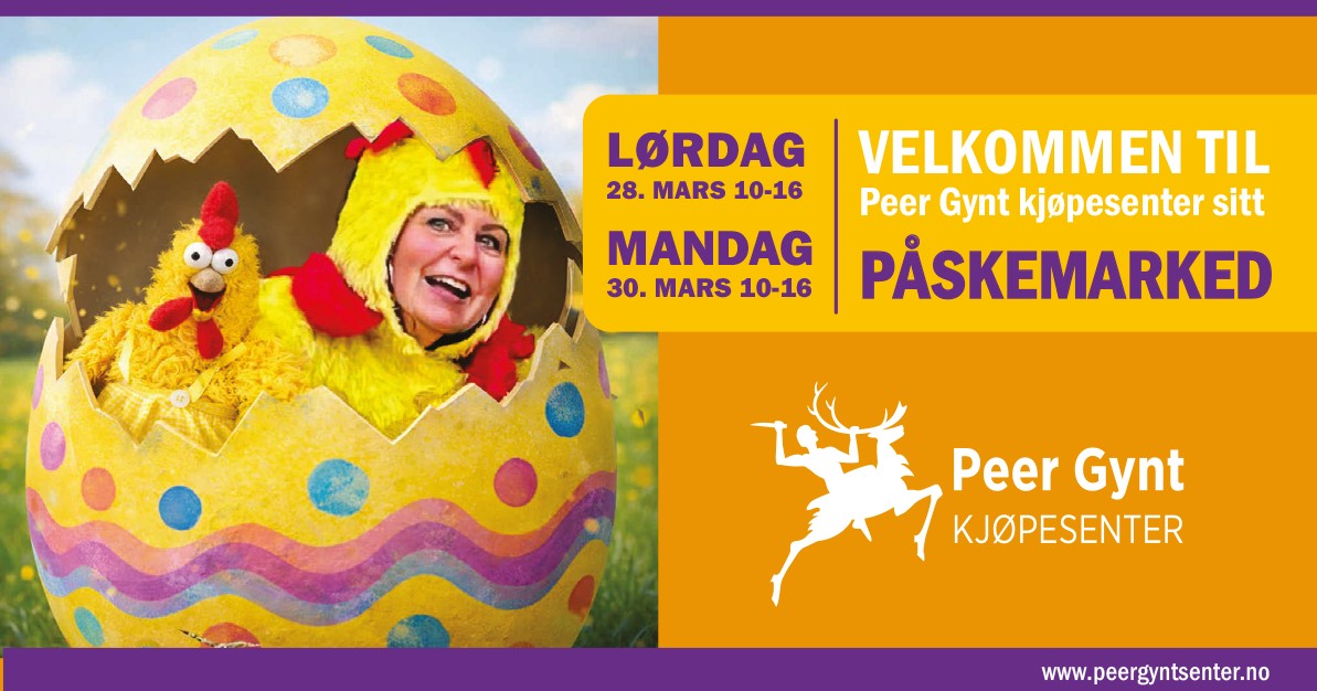Peer Gynt kjøpesenter sitt PÅSKEMARKED