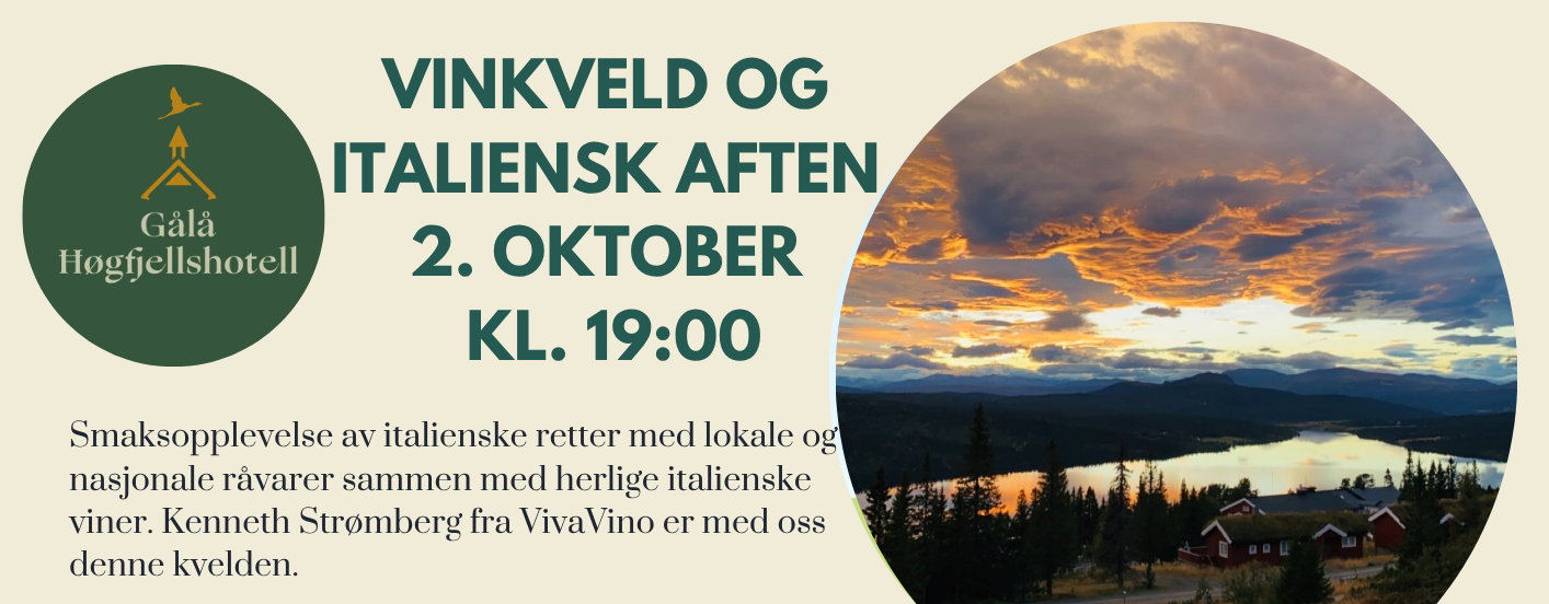 Vinkveld og italiensk aften på Gålå